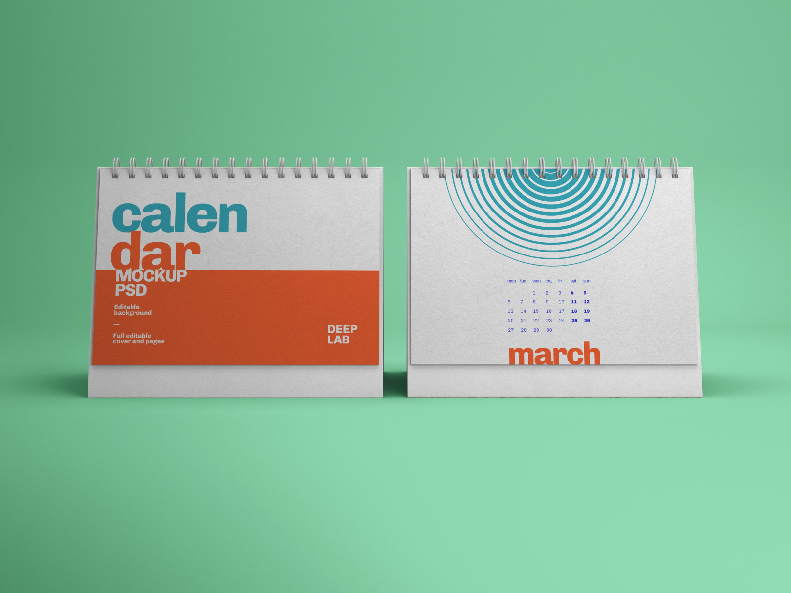 Vertical, Square, Horizontal Calendar Mockup Set