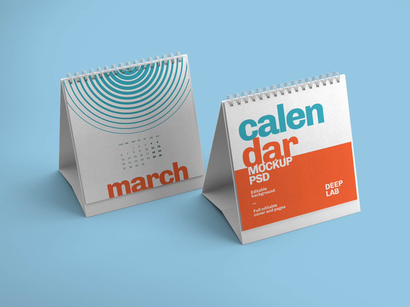 Vertical, Square, Horizontal Calendar Mockup Set