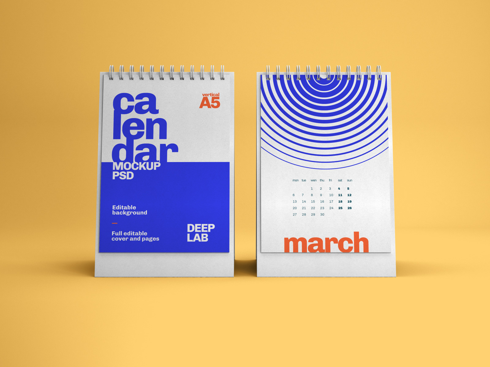 Vertical, Square, Horizontal Calendar Mockup Set