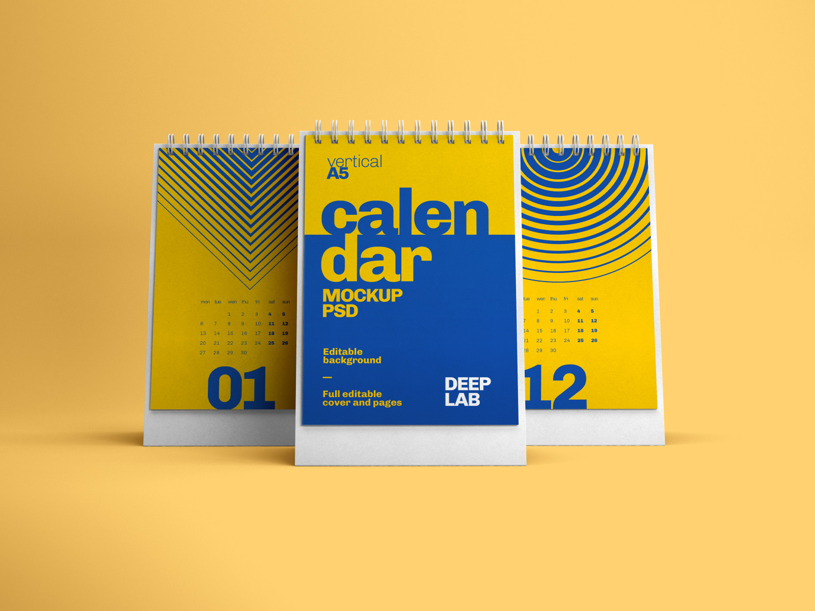 Vertical, Square, Horizontal Calendar Mockup Set