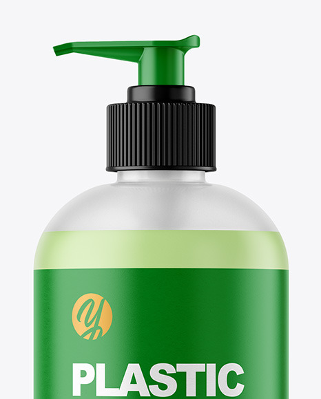 Frosted Liquid Soap Bottle with Pupm Mockup