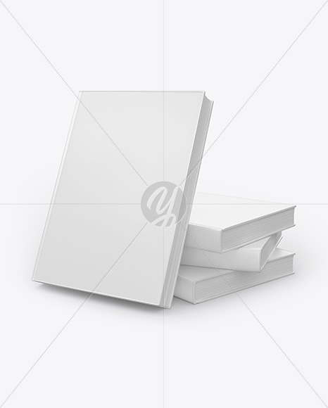 Hardcover Books w/ Glossy Cover Mockup