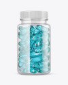 Clear Bottle with Soft Gel Capsules Mockup