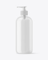 Clear Liquid Soap Bottle with Pump Mockup