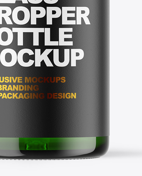 Green Glass Dropper Bottle Mockup