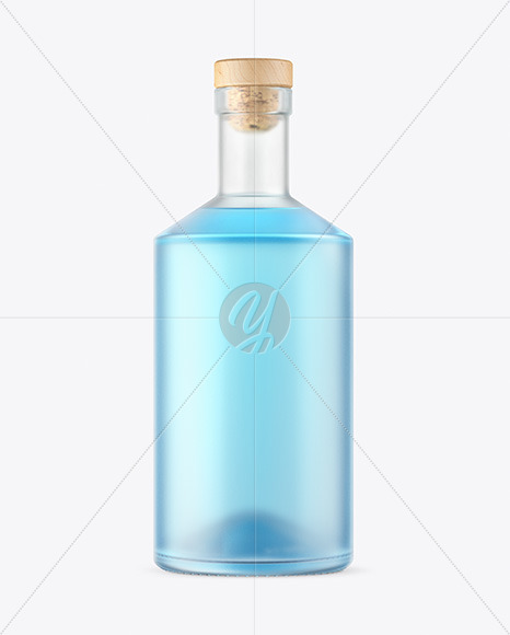 Frosted Glass Gin Bottle Mockup