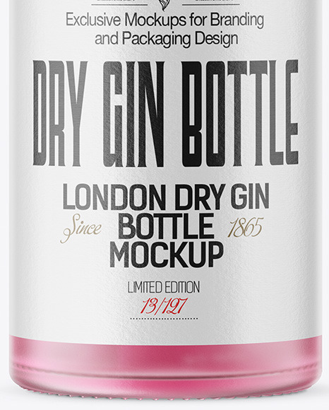 Frosted Glass Gin Bottle Mockup