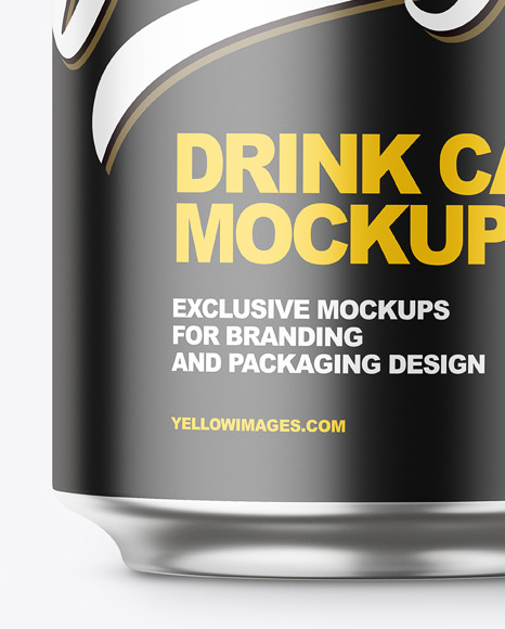 Glossy Aluminium Can Mockup - Front View