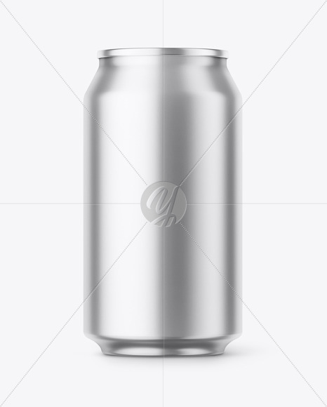 Metallic Aluminium Can Mockup - Front View