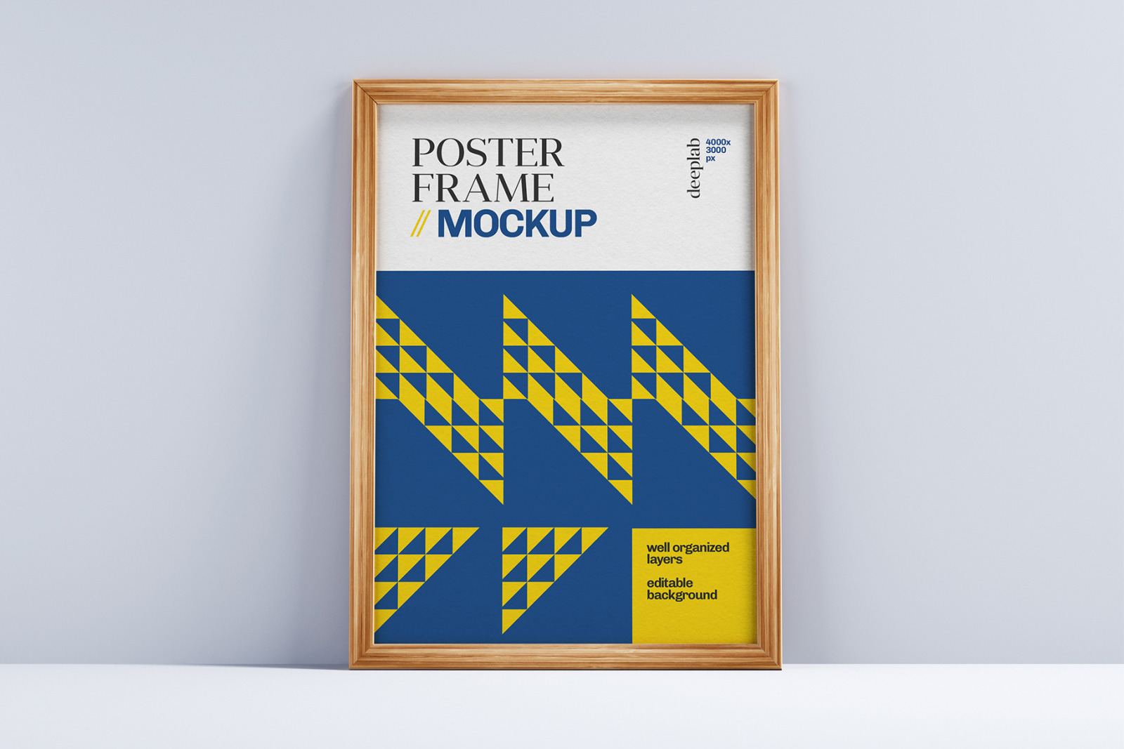 Wood Frame Poster Mockup Set