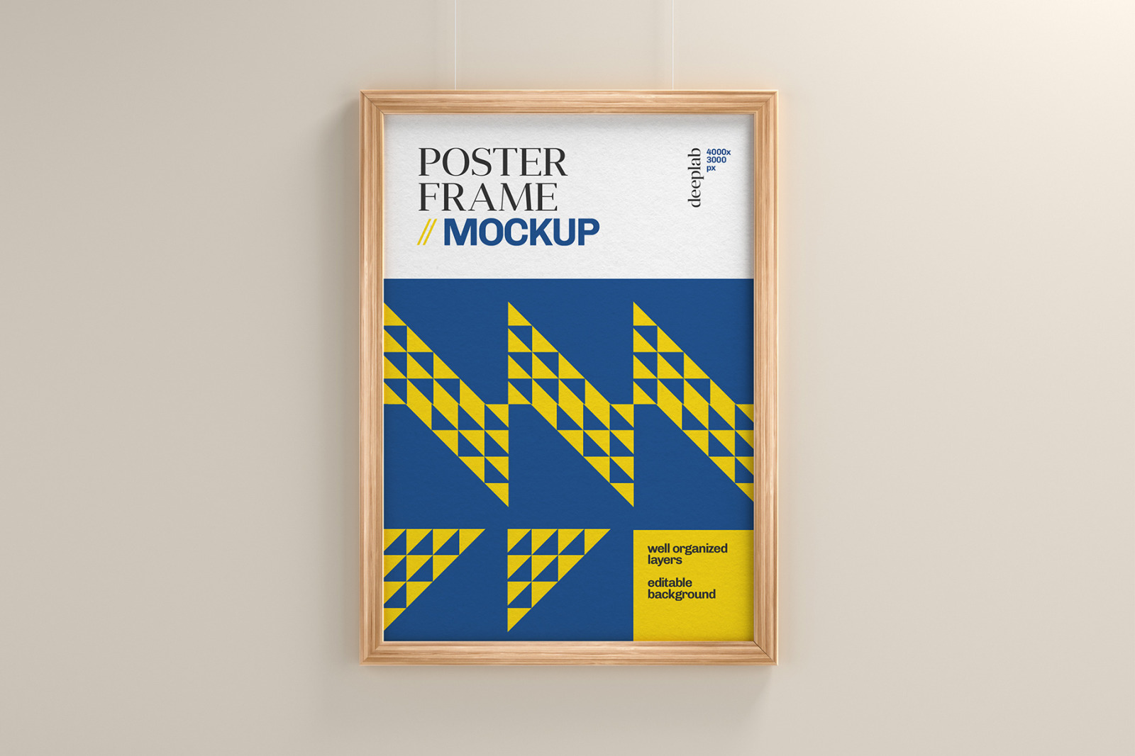 Wood Frame Poster Mockup Set