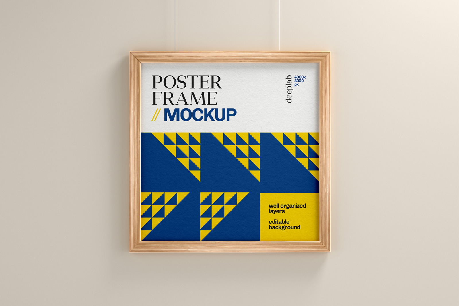 Wood Frame Poster Mockup Set