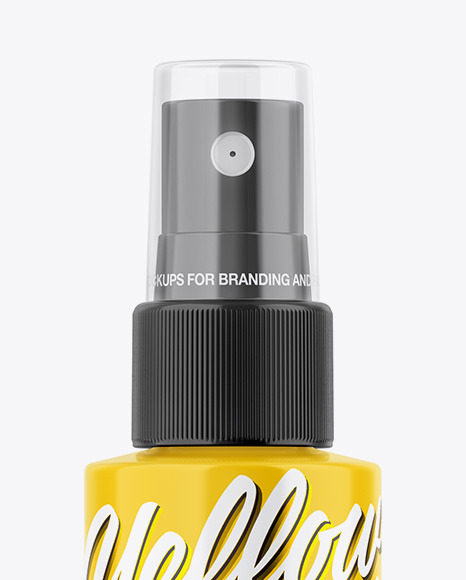 Glossy Spray Bottle Mockup