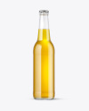 Clear Glass Lager Beer Bottle Mockup