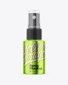 Glossy Metallic Spray Bottle Mockup