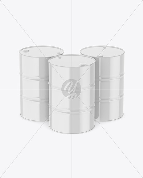 Glossy Oil Barrel Mockup