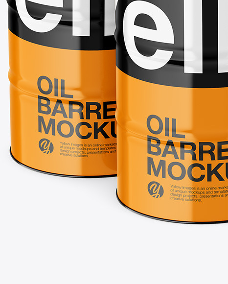 Glossy Oil Barrel Mockup