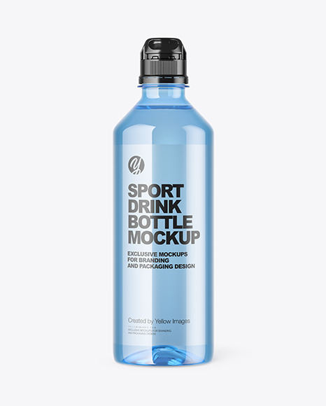 Blue PET Water Bottle Mockup