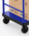 Warehouse Trolley With Kraft Boxes Mockup