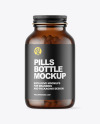 Amber Glass Pills Bottle Mockup