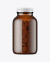 Amber Glass Pills Bottle Mockup