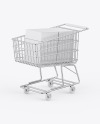 Shopping Cart W/ Paper Boxes Mockup