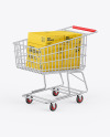 Shopping Cart W/ Paper Boxes Mockup