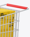 Shopping Cart W/ Paper Boxes Mockup