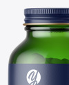 Green Glass Pills Bottle Mockup