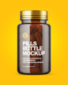 Amber Pills Bottle Mockup