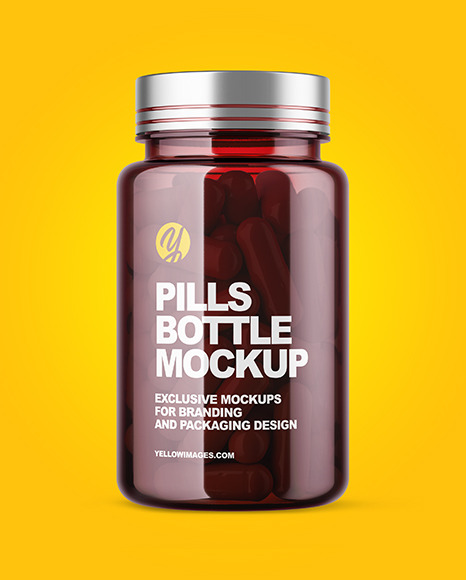 Colored Pills Bottle Mockup Colored Pills Bottle Mockup