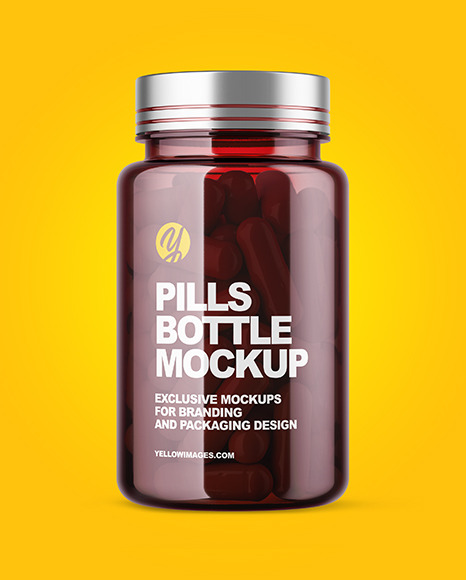 Colored Pills Bottle Mockup