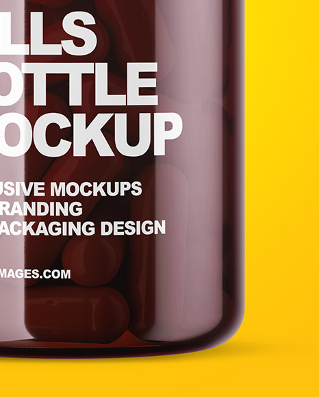 Colored Pills Bottle Mockup