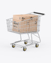 Shopping Cart W/ Kraft Boxes Mockup