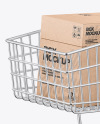 Shopping Cart W/ Kraft Boxes Mockup