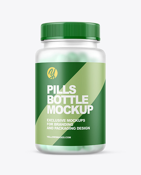 Frosted Pills Bottle Mockup