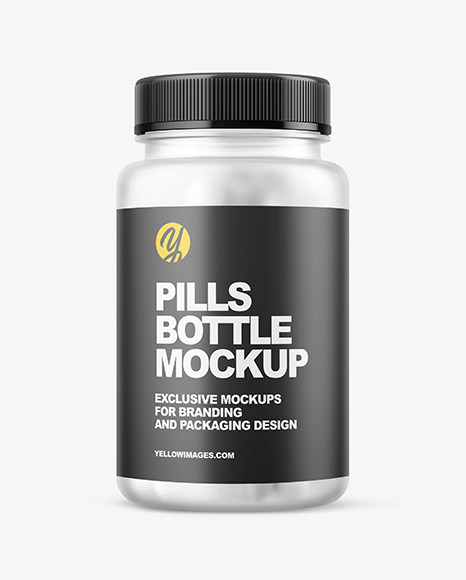 Frosted Pills Bottle Mockup