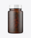 Frosted Amber Pills Bottle Mockup