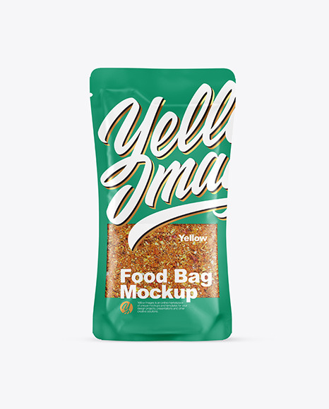 Food Bag With Seasoning Mockup