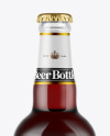 Clear Glass Bottle with Red Ale Mockup