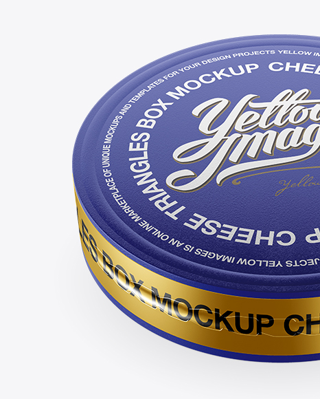 Cheese Triangles Package with Matte Metallic Tear Line Mockup