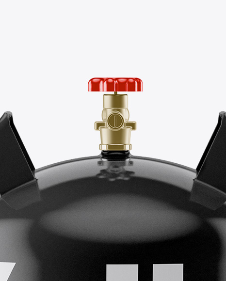 Glossy LP Gas Cylinder Mockup - Front View