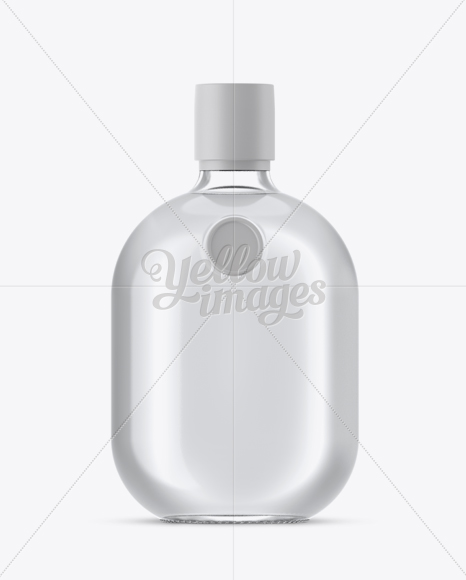 Clear Glass Bottle With White Rum Mockup