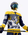 Men’s Full Ice Hockey Kit with Stick mockup (Hero Shot)