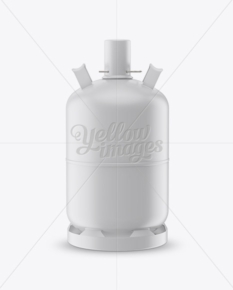 Matte LP Gas Cylinder with Cap Mockup - Front View - Free Download