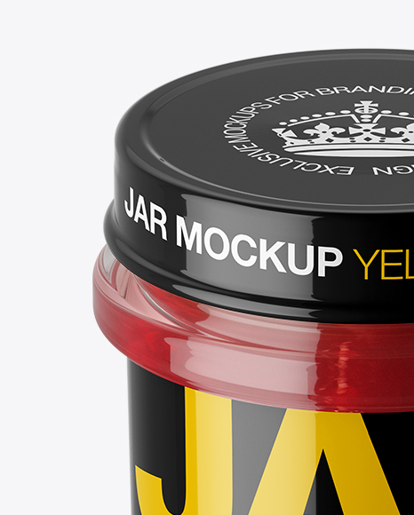 Glass Cherry Jam Jar Mockup (High-Angle Shot)