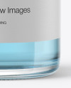 Clear Glass Bottle with Blue Liquid Mockup