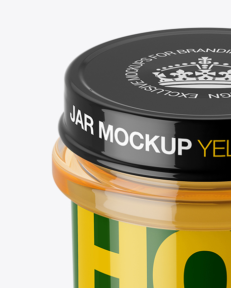 Pure Honey Jar Mockup (High-Angle Shot)