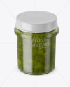 Glass Kiwi Jam Jar Mockup (High-Angle Shot)