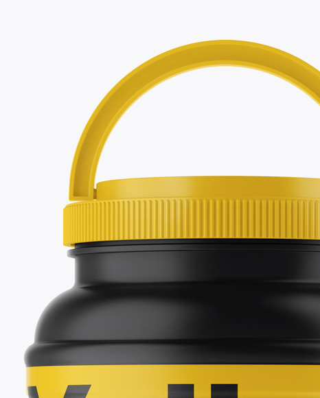 Matte Plastic Jar With Handle Mockup